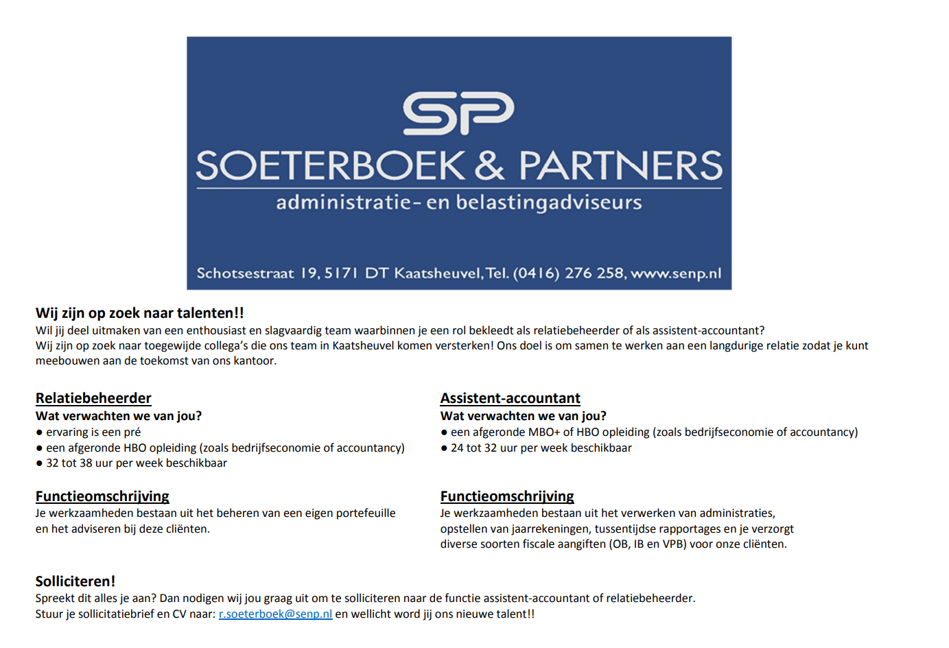 vacature vacature